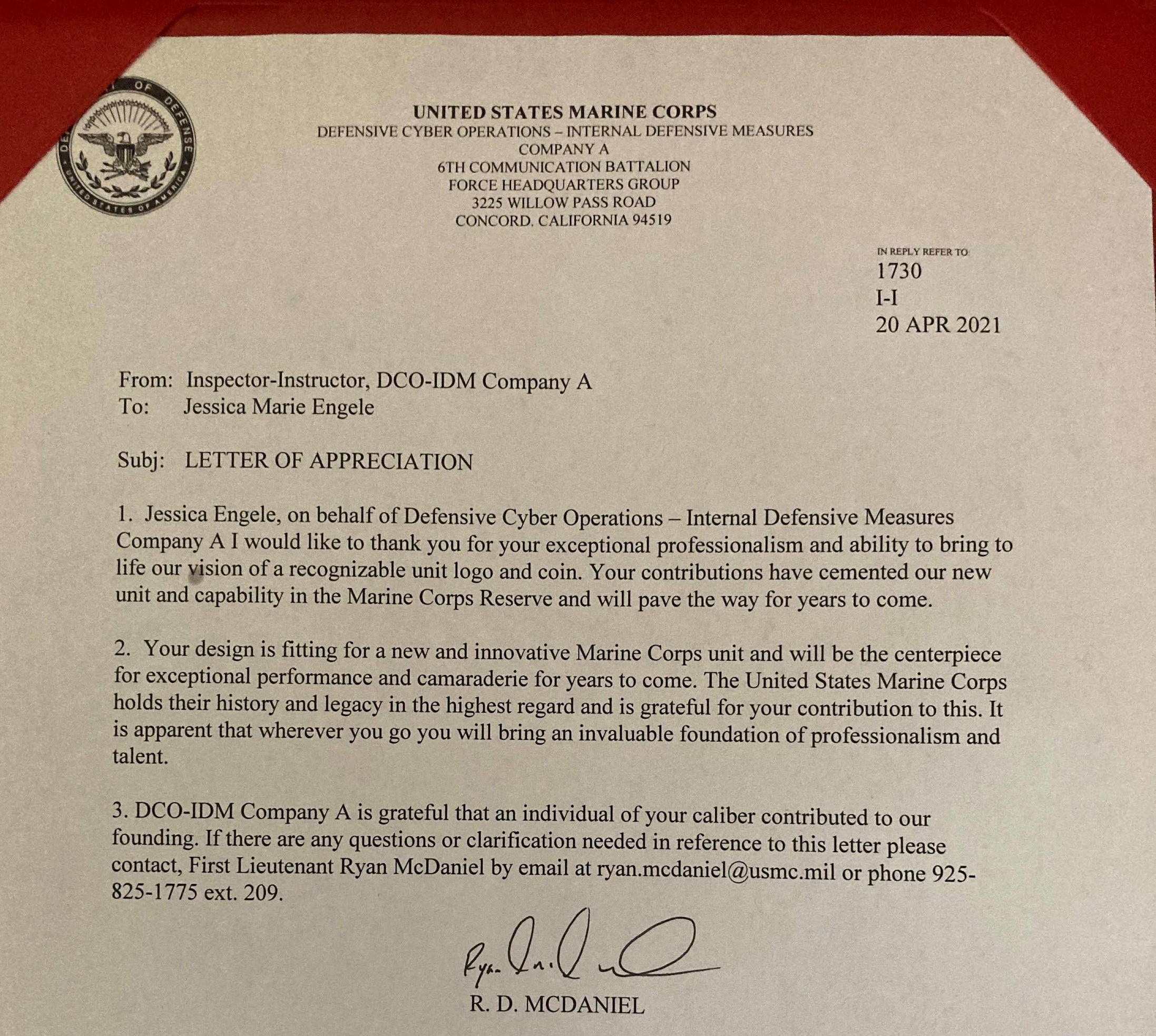 Marines Letter